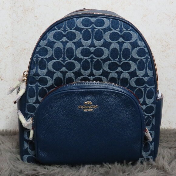 Coach Signature Denim Court Backpack (Denim)	CZ778 - Picture 1 of 7